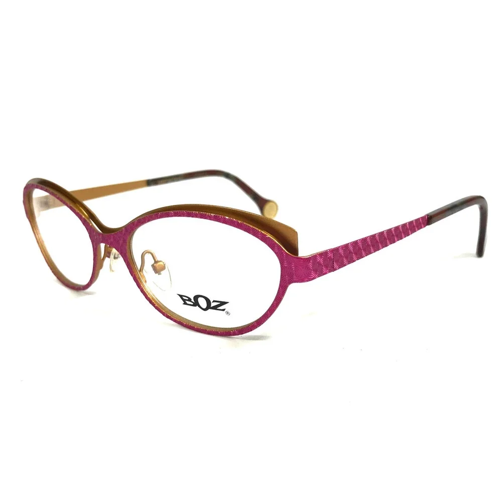 BOZ Eyeglasses Frames VISTA 8050 Pink Gold Cat Eye Full Rim 52-17-140